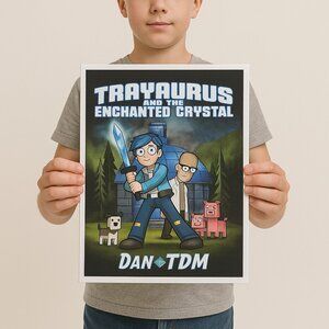 Trayaurus and the Enchanted Crystal Comic Book DanTDM Minecraft comicbook NEW Pa